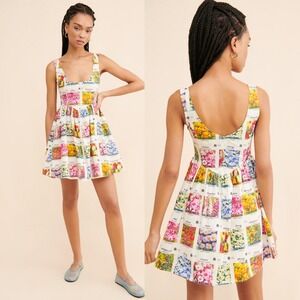 Tyler McGillivary Anthropologie‎ Seed Packet Mini Dress Large